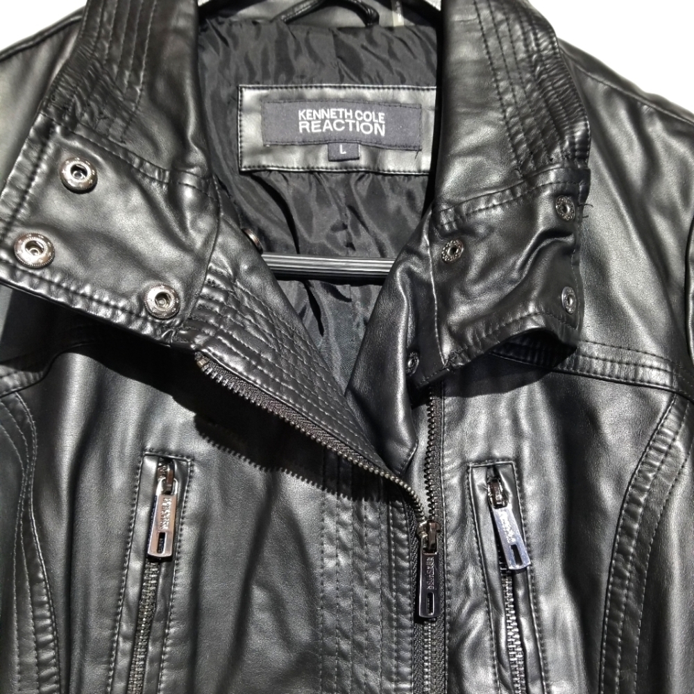 Kenneth Cole Reaction Vegan Leather Jacket Ladies Size L
